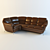 Sleek Bone Corner Sofa 3D model small image 1