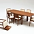 Modern Dining Set: Table, Chair, and Bar Chair 3D model small image 1