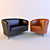 Modern 2-Piece Sofa Set 3D model small image 1