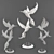 Elegant Hummingbird Sculptures 3D model small image 1