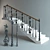 Vintage Iron Baluster Ladder 3D model small image 1