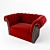 Elegant Chester Armchair 3D model small image 1