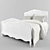 Shabby Chic Elliana Queen Cane Bed 3D model small image 1