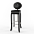 Kare / Rockstar Black - Bar Stool 3D model small image 1