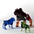 Elegant Murano Glass Dog Figurine 3D model small image 1