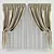 Luxury Silk Curtain: Timeless Elegance 3D model small image 1