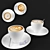 Realistic Coffee Mug Set 3D model small image 1