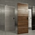 Sleek Stainless Steel Sliding Doors 3D model small image 1