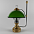 Green Glass Kerosene Lamp 3D model small image 1