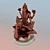 Lakshmi Copper Statue: Goddess of Abundance 3D model small image 2