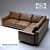 Luxury Leather Corner Sofa: Poltrona Frau Massimosistema 3D model small image 1