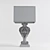 Elegant Wood and Iron Hourglass Lamp 3D model small image 2
