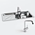 Modern Stainless Steel Sink Combo 3D model small image 1