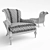 Elegant Carved Wood Armchair 3D model small image 2