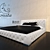 Luxury Leather Low-Profile Bed 3D model small image 1