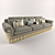 Elegant Hector 3-Seater Sofa 3D model small image 1