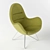 Sleek Wire-Base High-Back Armchair 3D model small image 1