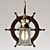 Nautical Ship Wheel Wall Sconce 3D model small image 2