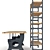 Organize & Style: Industrial Desk & Shelf 3D model small image 2