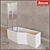 Ravak BeHappy 170x75: Asymmetric Acrylic Bathtub 3D model small image 1