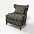 Elegant Winslow Wing Chair 3D model small image 1