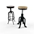 Rustic Revival: Restoration Hardware Bar Stools 3D model small image 1