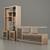 Teak Wood Minimalis Cabinet 3D model small image 2