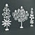 Elegant Metal Candle Holders 3D model small image 1