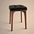 Modern Wood & Leather Stool 3D model small image 1