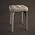 Modern Wood & Leather Stool 3D model small image 2