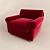 Luxurious Velvet Armchair 3D model small image 1