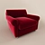 Luxurious Velvet Armchair 3D model small image 2