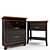 Sleek Bedside Chest Duo 3D model small image 2