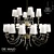Elegant Amber Glass Chandelier 3D model small image 1