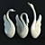 Elegant Trio of Swans 3D model small image 1