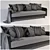 Sleek Monochrome Sofa 3D model small image 1