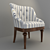 Elegant Velvet Accent Chair 3D model small image 1