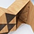 Sculptural Triangular Oak Cabinet 3D model small image 2