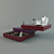 Sleek Swivel Ottoman 3D model small image 1