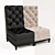 Elegant Quilted Sofa: Customizable with Leather and Velvet Textures 3D model small image 3