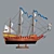 Vintage Pinas Sailboat: 17th Century Inlay 3D model small image 2