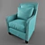 Blue Leather Chair | Stylish & Comfortable 3D model small image 1