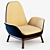 Modern Fireside Chair with Textures 3D model small image 1