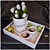 Tulip Tray: Coffee & Floral Bliss 3D model small image 1