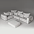 Stone Modular Sofas - Versatile Corner Design 3D model small image 2