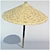 Sunny Straw Beach Parasol 3D model small image 1