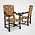 Royal Victorian Throne Chair 3D model small image 1