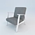 Comfy Velvet Armchair 3D model small image 1