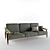 Sleek Dowel 3-Seat Sofa 3D model small image 1
