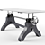 Rustic Industrial Crank Table 3D model small image 1